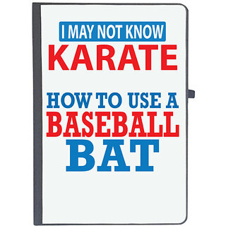                       UDNAG Ruled Notebook Diary 'Baseball | I May Not Know Karate', [A5 80Pages 80GSM]                                              