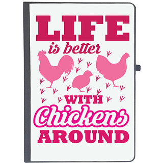                       UDNAG Ruled Notebook Diary 'Chicken | Life is better', [A5 80Pages 80GSM]                                              