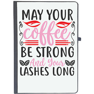                       UDNAG Ruled Notebook Diary 'Coffee | may your coffee be strong and your lashes long', [A5 80Pages 80GSM]                                              