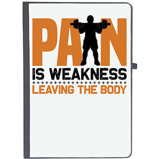                       UDNAG Ruled Notebook Diary 'Gym | Pain is weakness', [A5 80Pages 80GSM]                                              