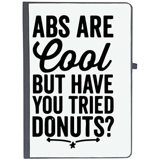                       UDNAG Ruled Notebook Diary '| abs are cool but have you tried donuts', [A5 80Pages 80GSM]                                              