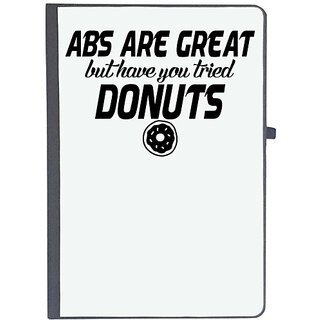                       UDNAG Ruled Notebook Diary '| abs are great but have you tried donuts', [A5 80Pages 80GSM]                                              
