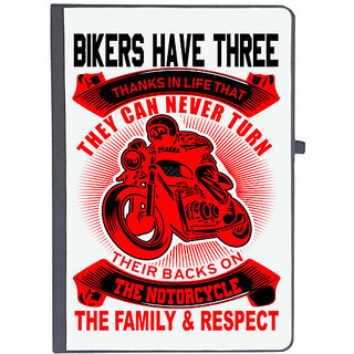                       UDNAG Ruled Notebook Diary 'Biker | BIKERS HAVE THREE', [A5 80Pages 80GSM]                                              