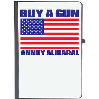                       UDNAG Ruled Notebook Diary 'American Flag | Buy a gun Annoy alibaral', [A5 80Pages 80GSM]                                              