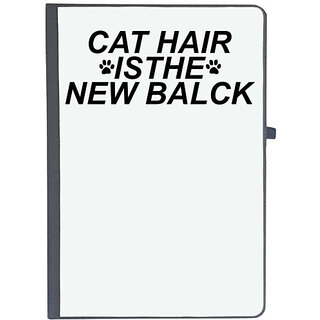                       UDNAG Ruled Notebook Diary 'Cat | CAT HAIR IS THE NEW BALCK', [A5 80Pages 80GSM]                                              