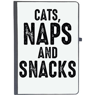                       UDNAG Ruled Notebook Diary 'Cat | CATS, NAPS AND SNACKS', [A5 80Pages 80GSM]                                              