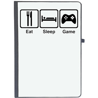                       UDNAG Ruled Notebook Diary 'Life | eat sleep game', [A5 80Pages 80GSM]                                              