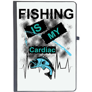                       UDNAG Ruled Notebook Diary 'Fishing | FISHING IS MY CARDIAC', [A5 80Pages 80GSM]                                              