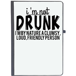                       UDNAG Ruled Notebook Diary 'Drunk | i 'm not drunk i'm by nature a clumsy, loud, friendly person', [A5 80Pages 80GSM]                                              