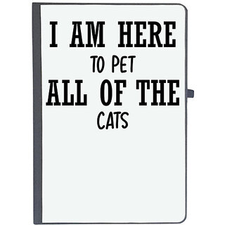                       UDNAG Ruled Notebook Diary 'Cat | I AM HERE TO PET ALL OF THE CATS', [A5 80Pages 80GSM]                                              