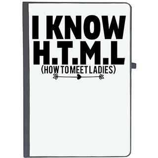                       UDNAG Ruled Notebook Diary 'HTML | i know h.t.m', [A5 80Pages 80GSM]                                              
