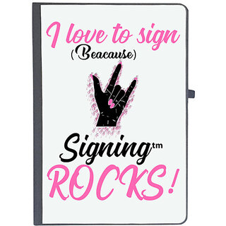                       UDNAG Ruled Notebook Diary 'Singing | I love to sign', [A5 80Pages 80GSM]                                              
