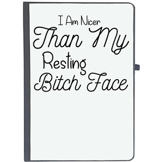                       UDNAG Ruled Notebook Diary 'Nice | I M NICER THAN MY RESTING', [A5 80Pages 80GSM]                                              