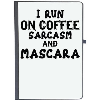                       UDNAG Ruled Notebook Diary 'Makeup | I RUN COFFEE SARCASM AND MASCARA', [A5 80Pages 80GSM]                                              