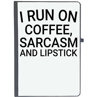                       UDNAG Ruled Notebook Diary 'Makeup | i run on coffee sarcasm', [A5 80Pages 80GSM]                                              