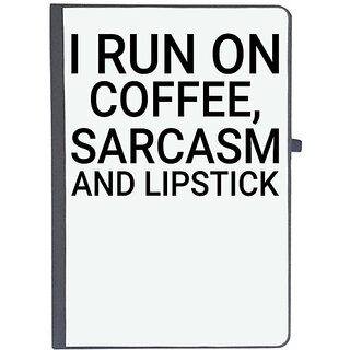                       UDNAG Ruled Notebook Diary 'Makeup | i run on coffee', [A5 80Pages 80GSM]                                              
