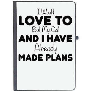                       UDNAG Ruled Notebook Diary 'Plans | I WOULD LOVE TO BUT MY CAT AND I HAVE ALREADY MADE PLANS', [A5 80Pages 80GSM]                                              