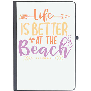                       UDNAG Ruled Notebook Diary 'Beach | life is better at the beach', [A5 80Pages 80GSM]                                              