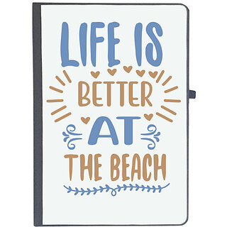                       UDNAG Ruled Notebook Diary 'Beach | Life is better at', [A5 80Pages 80GSM]                                              