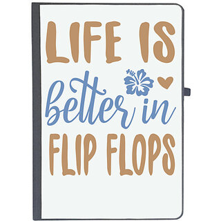                       UDNAG Ruled Notebook Diary 'Flip Flops | Life is better', [A5 80Pages 80GSM]                                              