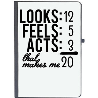                       UDNAG Ruled Notebook Diary 'Age | Looks-12 feels 5 acts 3', [A5 80Pages 80GSM]                                              