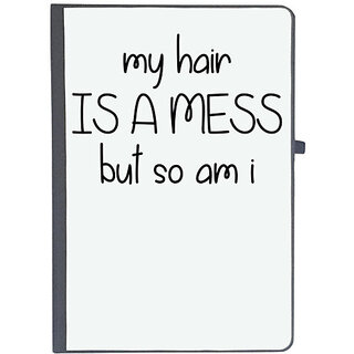                       UDNAG Ruled Notebook Diary 'Hair mess | MY HAIR IS A MESS BUT SO AM I', [A5 80Pages 80GSM]                                              