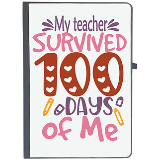                       UDNAG Ruled Notebook Diary 'Student | My teacher Grade survived 100 days of me', [A5 80Pages 80GSM]                                              