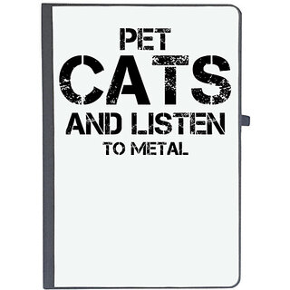                       UDNAG Ruled Notebook Diary 'Cat | PET CATS AND LISTEN TO METAL-2', [A5 80Pages 80GSM]                                              