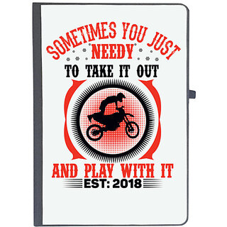                       UDNAG Ruled Notebook Diary 'Bike rider | SOMETIMES YOU JUST', [A5 80Pages 80GSM]                                              
