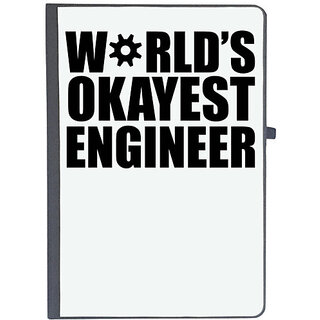                       UDNAG Ruled Notebook Diary 'Engineer | Worlds Okayest Engineer,', [A5 80Pages 80GSM]                                              