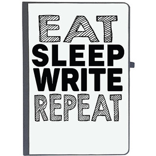                       UDNAG Ruled Notebook Diary 'Write | eat sleep write repeat 2', [A5 80Pages 80GSM]                                              