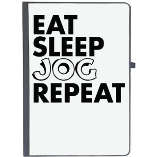                       UDNAG Ruled Notebook Diary 'Jog | eat sleep jog repeat', [A5 80Pages 80GSM]                                              