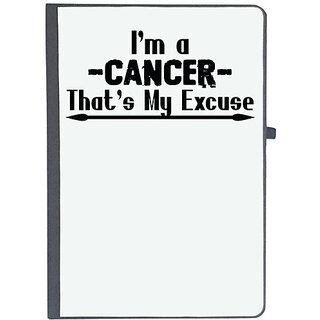                       UDNAG Ruled Notebook Diary 'Cancer | i'm a -cancer- that's my excuse', [A5 80Pages 80GSM]                                              