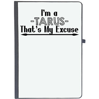                       UDNAG Ruled Notebook Diary 'Zodiac Sign Tarus | i'm a -tarus- that's my excuse', [A5 80Pages 80GSM]                                              