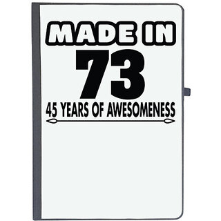                       UDNAG Ruled Notebook Diary 'Awesomeness | made in 73', [A5 80Pages 80GSM]                                              