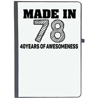                       UDNAG Ruled Notebook Diary 'Awesomeness | made in 78 40 years of awesomeness', [A5 80Pages 80GSM]                                              