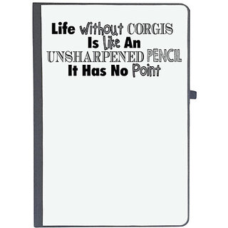                       UDNAG Ruled Notebook Diary 'Corgis | life without corgis', [A5 80Pages 80GSM]                                              