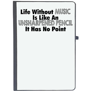                       UDNAG Ruled Notebook Diary 'Music | life without music', [A5 80Pages 80GSM]                                              