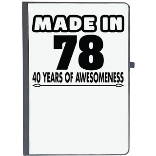                       UDNAG Ruled Notebook Diary 'Awesomeness | made in78', [A5 80Pages 80GSM]                                              