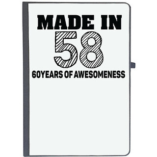                       UDNAG Ruled Notebook Diary 'Awesomeness | made in 58 60 years of awesomeness', [A5 80Pages 80GSM]                                              