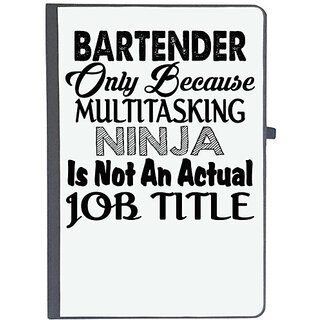                       UDNAG Ruled Notebook Diary 'Bartender | bartender only because multitasking ninja', [A5 80Pages 80GSM]                                              