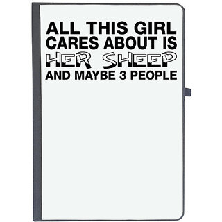                      UDNAG Ruled Notebook Diary 'Sheep | all this girl cares about is her sheep', [A5 80Pages 80GSM]                                              