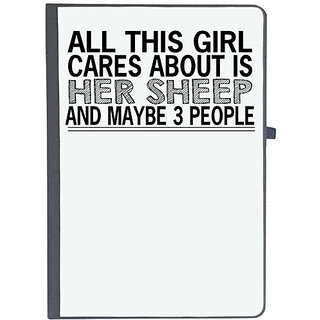                       UDNAG Ruled Notebook Diary 'Sheep | all this girl cares about is', [A5 80Pages 80GSM]                                              