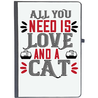                       UDNAG Ruled Notebook Diary 'Cat | ll you need is love', [A5 80Pages 80GSM]                                              