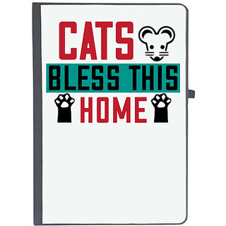                       UDNAG Ruled Notebook Diary 'Cat | ats bless this home', [A5 80Pages 80GSM]                                              