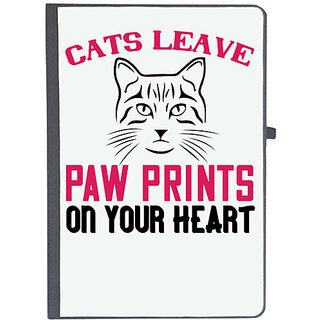                       UDNAG Ruled Notebook Diary 'Cat | cats leave paw prints on your heart', [A5 80Pages 80GSM]                                              