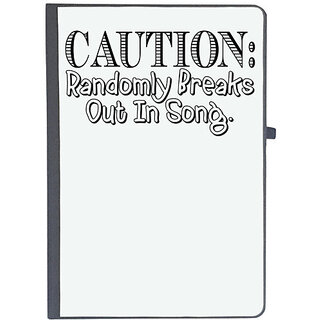                       UDNAG Ruled Notebook Diary 'Caution | caution randomly', [A5 80Pages 80GSM]                                              