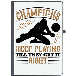                       UDNAG Ruled Notebook Diary 'Champions | Champions keep playing till they get it right', [A5 80Pages 80GSM]                                              