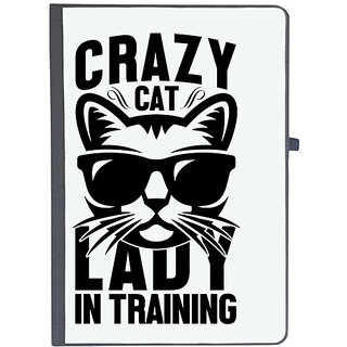                       UDNAG Ruled Notebook Diary 'Cat Lady | Crazy cat', [A5 80Pages 80GSM]                                              