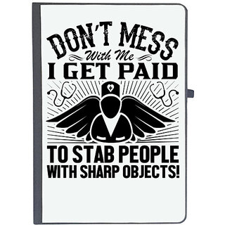                       UDNAG Ruled Notebook Diary 'Nurse | Don't mess-1', [A5 80Pages 80GSM]                                              